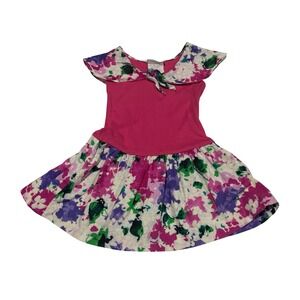 Bonnie Jean Girls Pink Floral Sailor Collar Dress Size 6 Made in USA M36175-JJ1